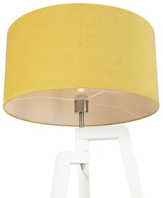 Moderne vloerlamp wit met mais kap 50 cm - Puros Landelijk / Rustiek, Modern E27 cilinder / rond rond Binnenverlichting Lamp