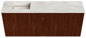 Mondiaz Joya DLux 100cm toiletmeubel ruby met wastafel faye links zonder kraangat ostra