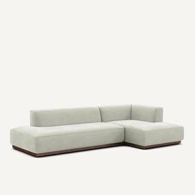 XL rechte hoekbank in stonewashed fluweel, JACOPO