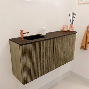 Mondiaz Joya 90cm toiletmeubel ronding rechts dusk met wastafel faye links 1 kraangat urban