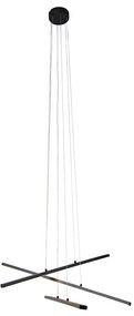 Hanglamp zwart incl. LED 3-staps dimbaar 3-lichts - Jolanta