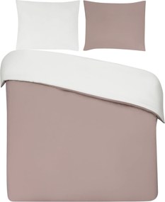 Dekbedovertrek Percal– 100% percal katoen – 140×200/220 – roze/wit