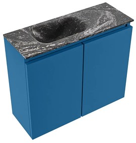 Mondiaz Ture DLux toiletmeubel 60cm jeans met wastafel lava links met kraangat