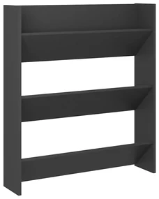 vidaXL Wandschoenenkast 80x18x90 cm spaanplaat grijs