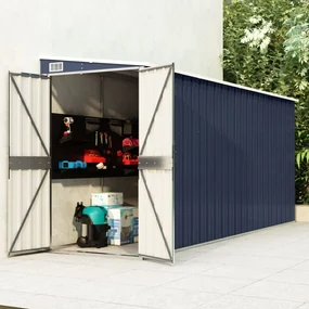 vidaXL Tuinschuur wandmontage 118x382x178 cm staal antracietkleurig
