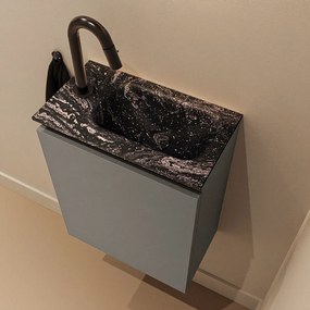 Mondiaz Ture DLux toiletmeubel 40cm smoke met wastafel lava rechts met kraangat