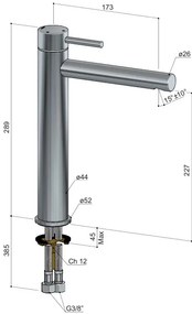 Hotbath Buddy hoge wastafelkraan geborsteld koper PVD