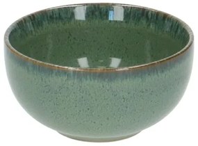 Schaal reactieve glazuur, steengoed, groen,Ø 10,8 cm