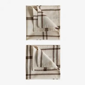 Pack Van 2 Servetten Van Ducase-katoen Beige – Crème - Sklum