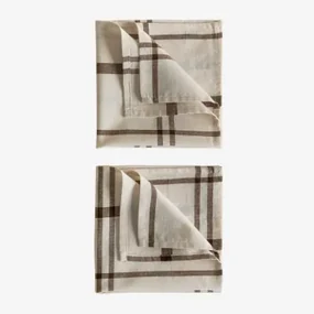 Set Van 2 Ducase Katoenen Servetten Beige – Crème - Sklum
