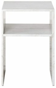 Richmond Interiors Moran Marmeren Nachtkastje Beige Wit - 35.5x35.5x51cm.