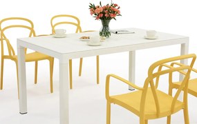 King/Vague wit en oranje tuinmeubelset voor 4 personen Bica