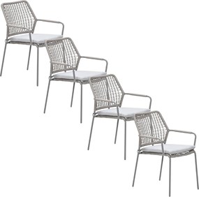Garden Impressions Natas tuinstoel stapelbaar taupe - natural sand - 4 stuks