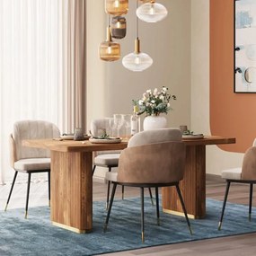 Kare Design Grace Luxe Eettafel Mangohout Messing - 180 X 90cm.