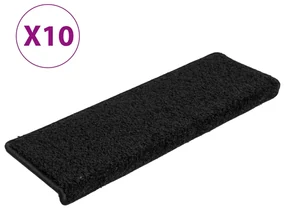 vidaXL Trapmatten 10 st 65x25 cm zwart