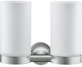 Duravit Starck T Tandenborstelhouder - dubbel - matglas - RVS geborsteld 0099487000