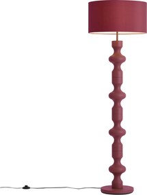 Retro vloerlamp plum met stoffen kap 160cm - Captain