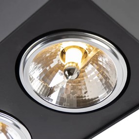 Design spot zwart vierkant 2-lichts - Kaya