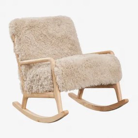 Set Van 2 Maylene Gestoffeerde Schommelstoelen Crème Beige Synthetisch Haar - Sklum