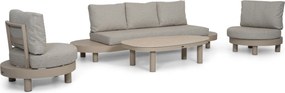 Stoel en Bank Loungeset 5 personen Aluminium Zand/Beige  Lifestyle Garden Furniture Organio/Mira