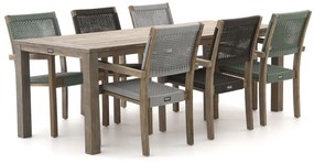 Diningset ROUGH  | 6 personen teakhout | Tuinset stapelbaar | 7-delig | Kees Smit Tuinmeubelen