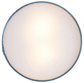 Moderne plafondlamp blauw 30 cm met gouden binnenkant - Drum