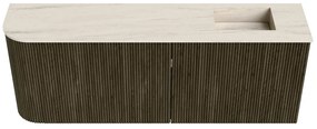 Mondiaz Joya DLux 110cm toiletmeubel ronding links shadow met wastafel faye rechts zonder kraangat meli