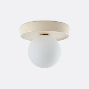 Plafondlamp of wandlamp, rond, keramiek en opaline glas, diameter 22,5 cm, HOLI