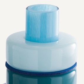 Vaas met 5 ringen van geblazen glas, H32 cm, Maveo