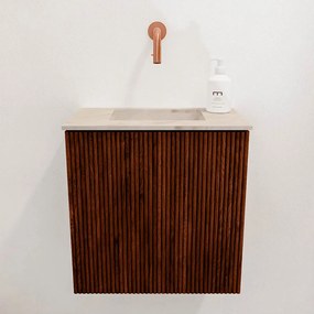 Mondiaz Joya DLux 40cm toiletmeubel ruby met wastafel faye midden zonder kraangat frappe