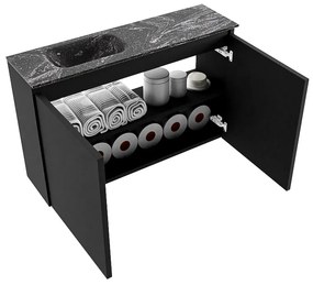 Mondiaz Ture DLux toiletmeubel 80cm urban met wastafel lava links met kraangat