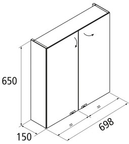 Muebles Ally spiegelkast 70x65cm