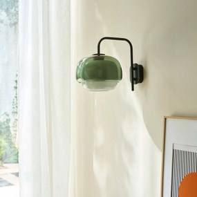 Wandlamp in gekleurd glas en metaal, Kinoko