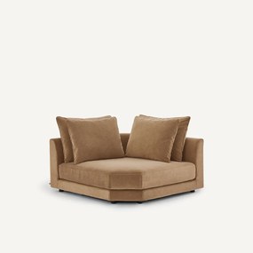 Modulaire hoekbank in stonewashed fluweel, TIBERIO