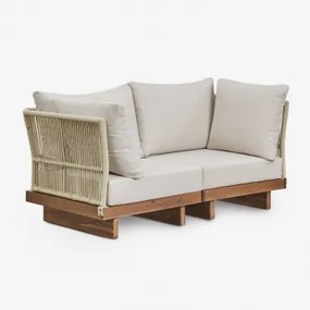 Dailin 2-delige Modulaire Bank Met 2 Hoekfauteuils In Acaciahout Acacia Bruin - Sklum