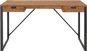 D-Bodhi Fendy Teakhouten Bureau Industrieel 140 Cm + Opzetstuk - 140 X 70cm.