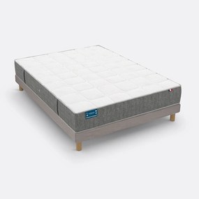 Set van matras met 640 veren, 3 zones en gestoffeerde lattenbodem