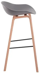 House of Rebels Barkruk - Romeo - 73 cm - Grijs - Hout - Set van 2 - House of Rebels