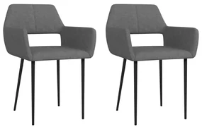 vidaXL Eetkamerstoelen 2 st stof donkergrijs