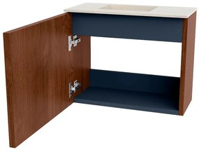 Mondiaz Joya DLux 50cm toiletmeubel ruby met wastafel faye links 1 kraangat meli