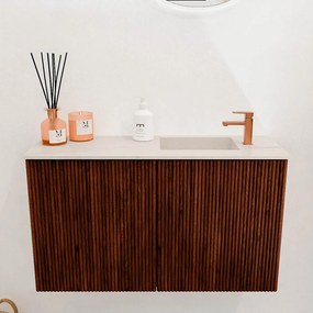 Mondiaz Joya DLux 70cm toiletmeubel ruby met wastafel faye rechts 1 kraangat meli