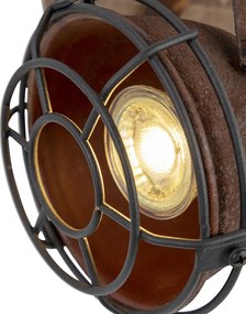 Smart spot roestbruin met hout kantelbaar incl. Wifi GU10 - Gina