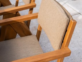 4 Seasons Outdoor Mats tuinset teak met Hampton tuintafel 240  cm Tuinset   beige weerbestendig