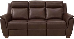 Goossens Excellent Bank Vlore bruin, leer, 3-zits, stijlvol landelijk