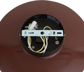 Retro plafondlamp donker rood met opaal glas - Lila