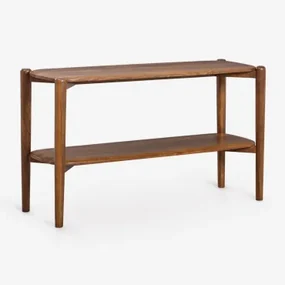 Consoletafel 130x40 Cm Van Mangohout Gina Donker Handvat Hout - Sklum