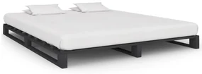 vidaXL Bedframe pallet massief grenenhout grijs 200x200 cm