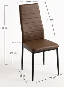 Pak 4 Lauter Kunstlederen Stoelen