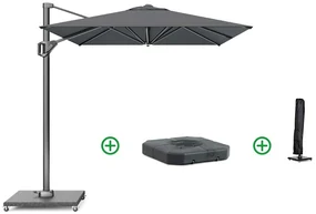 Zweefparasol 3x2m T1 (incl. voet + hoes) antracite Grijs-antraciet Platinum Voyager