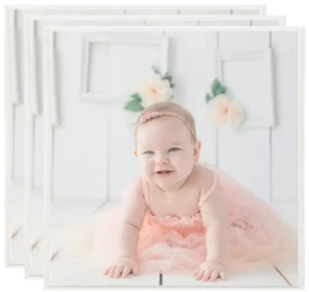 vidaXL Fotolijsten 3 st voor wand 50x50cm MDF zilverkleurig